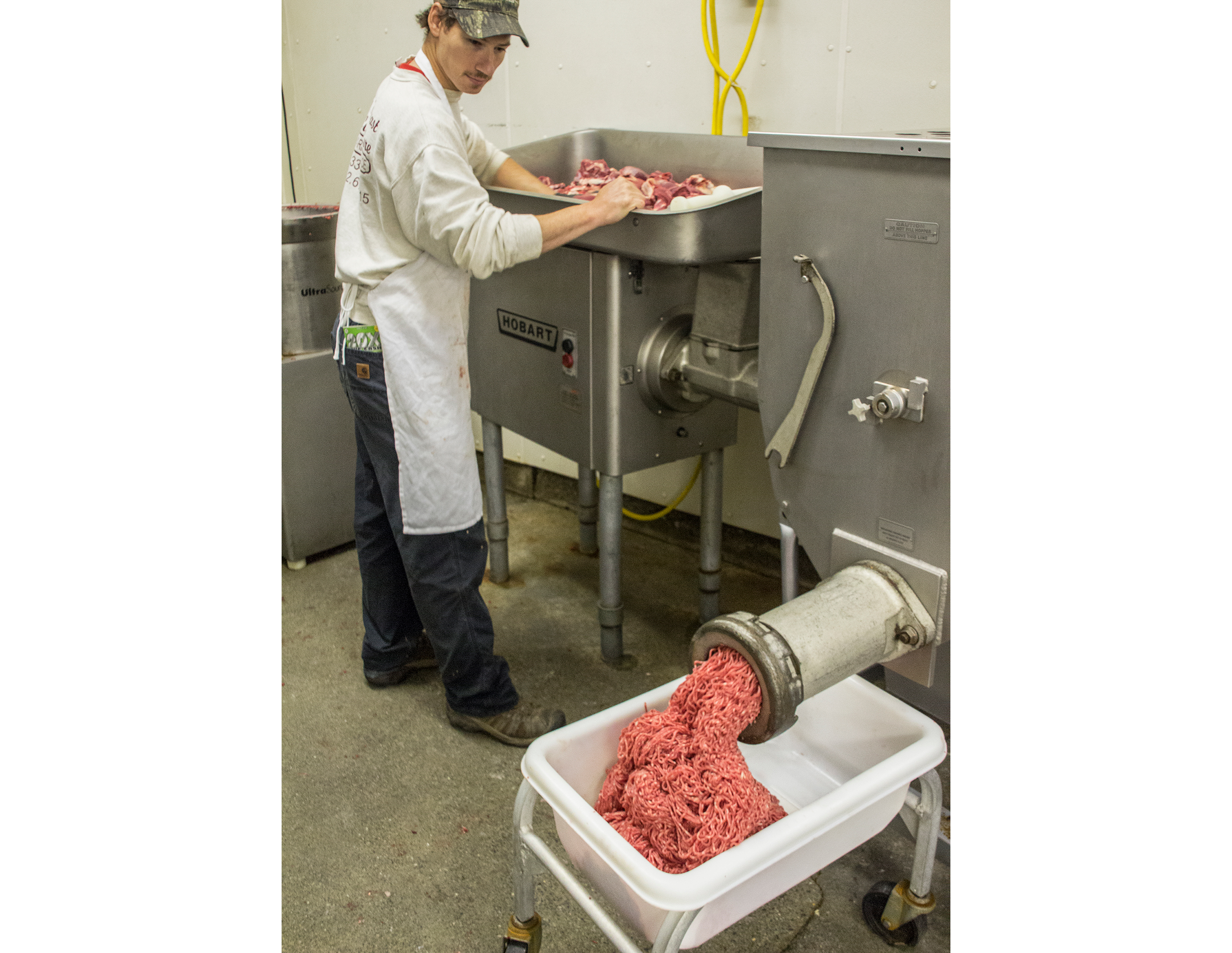 Grinding meat